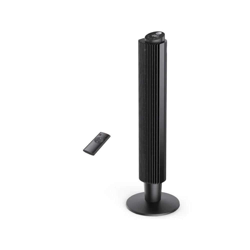 タワーファン ブラック タッチコントロール HOMLUX 43 in. 5 Fan Speeds Tower Fan in Black with Handy