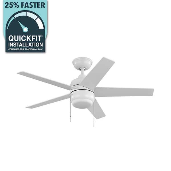 Mena 44 in. LED Indoor/Outdoor Matte White Ceiling Fan with Light Kit and Reversible Blades Included