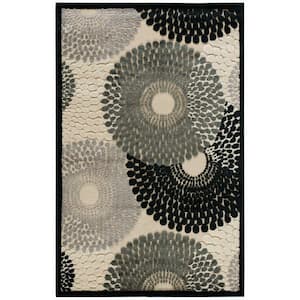 Graphic Illusions Parchment 2 ft. x 4 ft. Geometric Modern Kitchen Area Rug