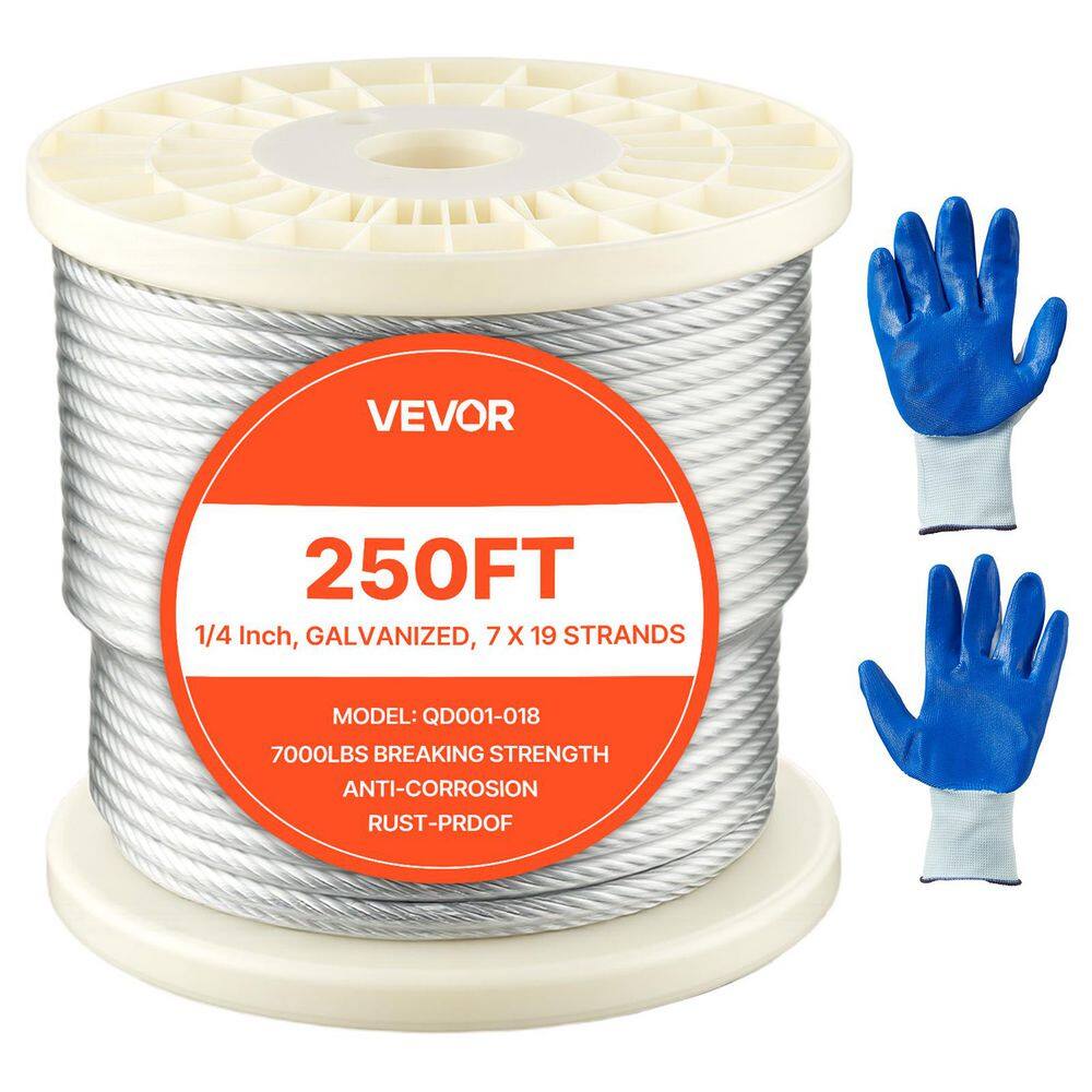 Wire Rope, Rope Diameter 1/4 in. x Product Length 250 ft. Stainless Steel Not Coated Wire Rope, 7000 lbs. Strength price history on PriceWatchPro