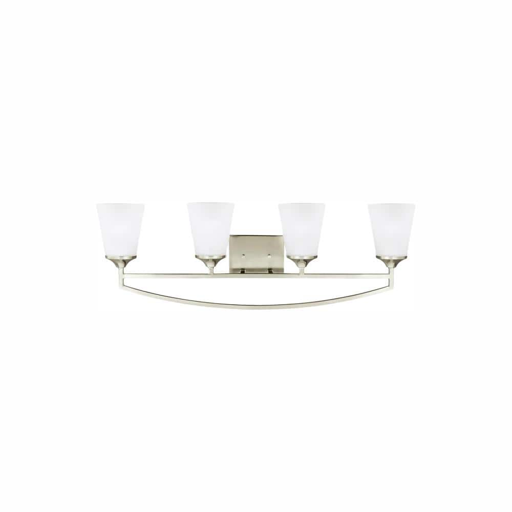 Generation Lighting Hanford 4-Light Brushed Nickel Bath Light with LED ...