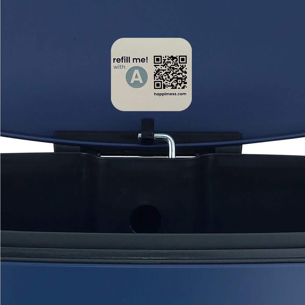 Denim Blue Stainless Steel 8-Gallon Step Trash Can