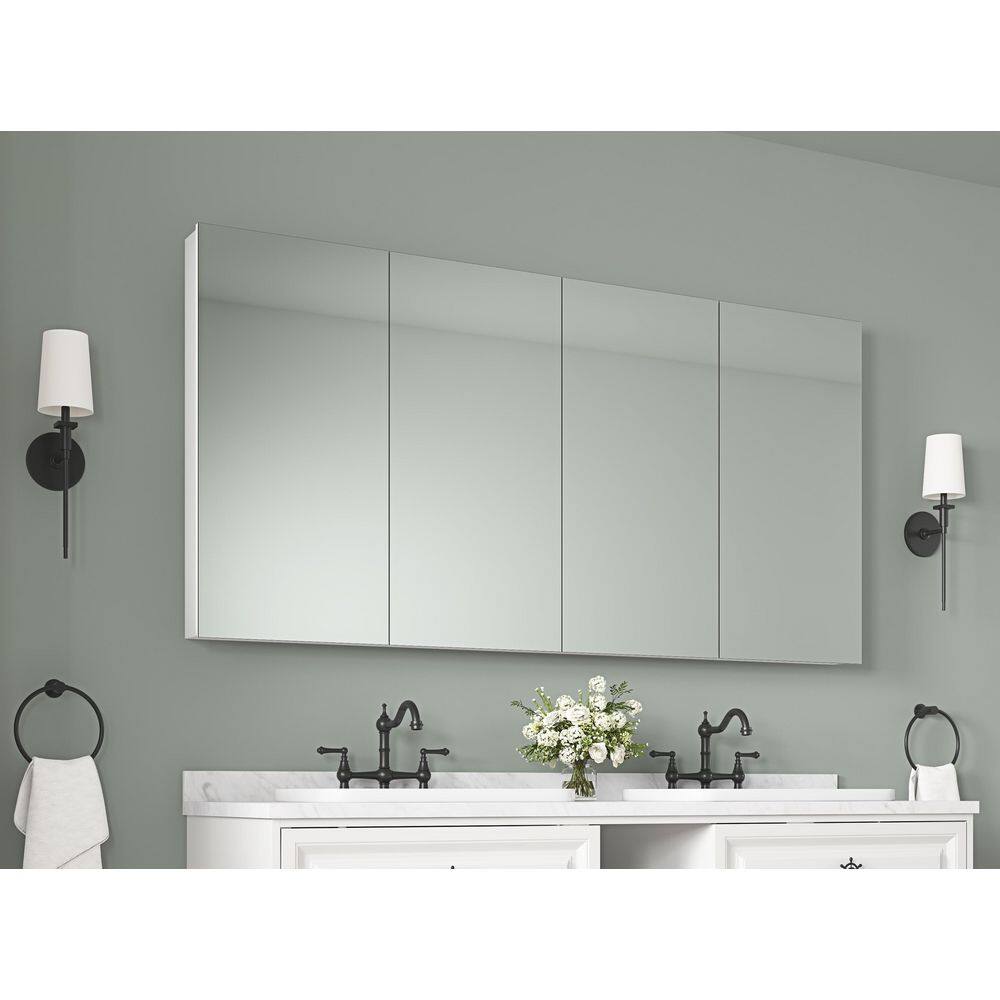 72 in. W x 36 in. H Rectangular Beveled Engineered Wood Surface Mount Medicine Cabinet with Mirror price history on PriceWatchPro