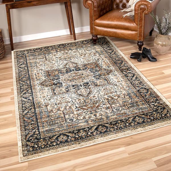 Aria Ushak 6 ft. 5 in. x 9 ft. 6 in. Off White Area Rug