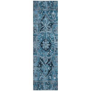 Chantille ACN570 Blue 2 ft. 3 in. x 7 ft. 6 in. Machine Washable Indoor/Outdoor Geometric Runner Rug