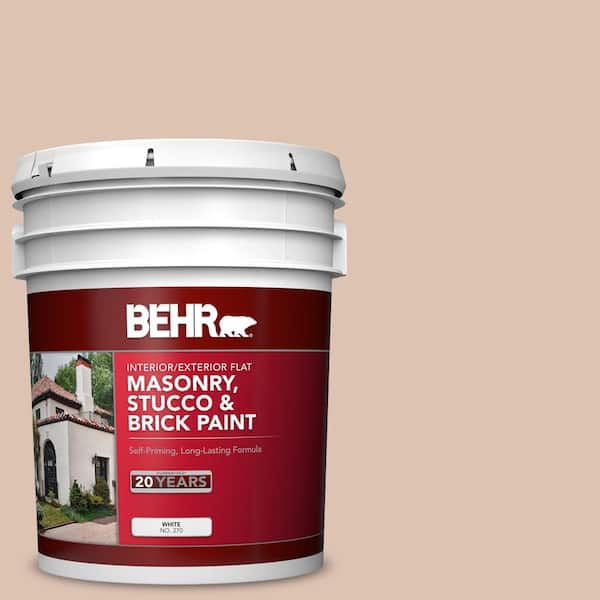 BEHR 5 gal. #N250-2A Bali Sand Flat Interior/Exterior Masonry, Stucco and Brick Paint