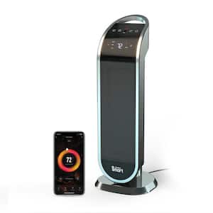 Smart Wi-Fi 1500-Watt 2nd Gen. Electric Personal Portable Ceramic Tower Space Heater with Digital Touch Screen Display