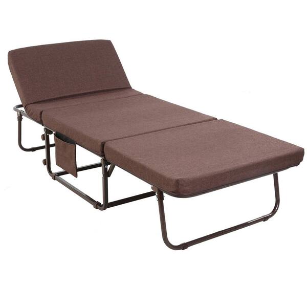 HOMCOM Folding Bed with 3.25" Mattress, Portable Foldable Guest Bed with Adjustable Backrest