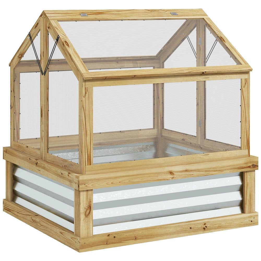 35.5 in. W x 31.5 in. D x 36 in. H Garden Wood Cold Frame Greenhouse Flower Planter Box price history on PriceWatchPro