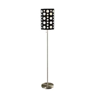 66 in. Silver Steel Novelty Standard Floor Lamp With And White Drum Shade