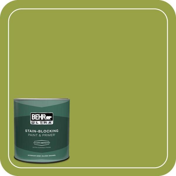 BEHR ULTRA 1 qt. #P360-6 Fresh Apple Extra Durable Semi-Gloss Enamel Interior Paint & Primer