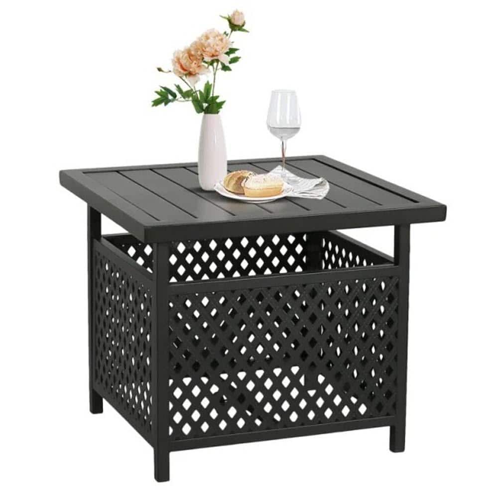 Black Classic Metal Outdoor Side Table