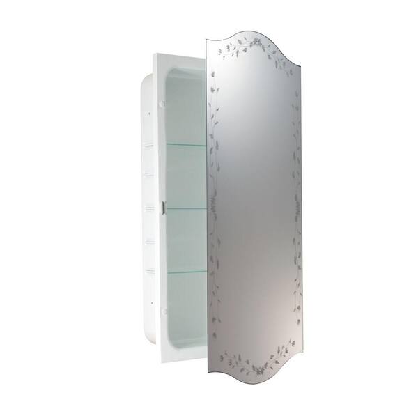 Deco Mirror 16 in. x 28 in. Recessed Venetian Eclipse Medicine Cabinet