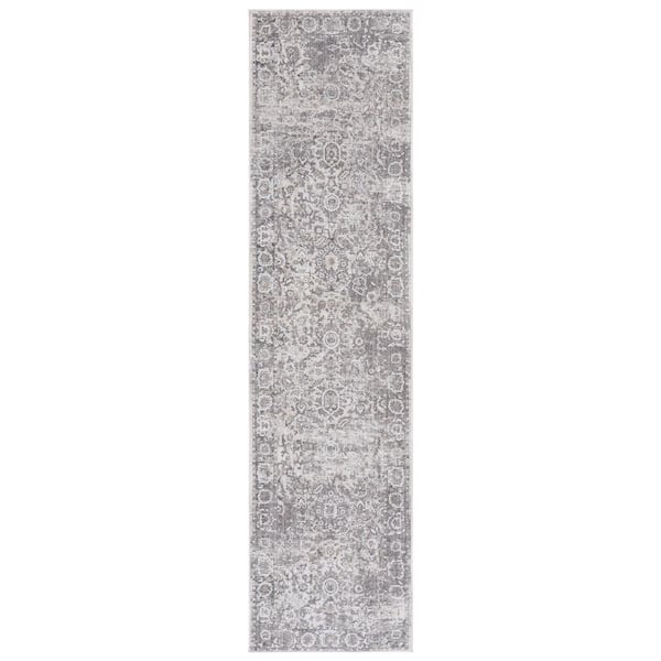 Finley 2 ft. x 10 ft. Gray/Beige Medallion Runner Rug