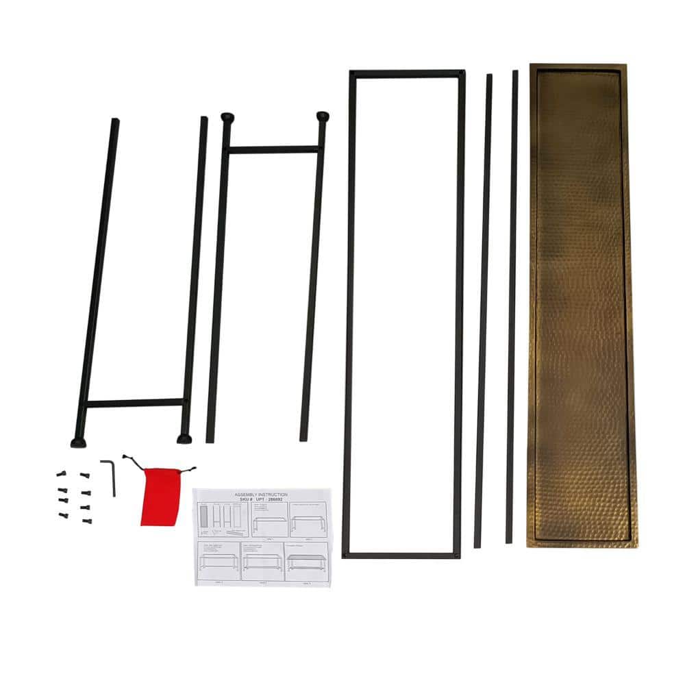 Aurelia 48-Inch Bronze Tray Top Console Table with Storage