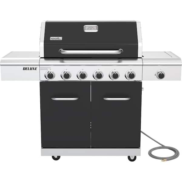 Deluxe 6-Burner Gas Grill with Infrared Searing Side Burner