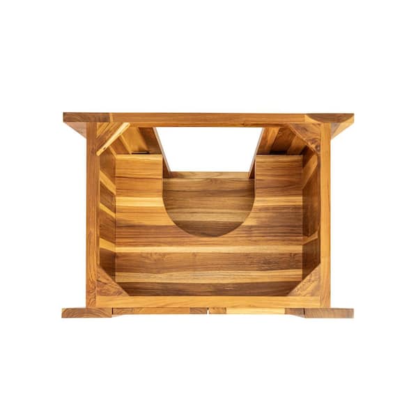 EcoDecors 30 in. L Solid Teak Bath Caddy