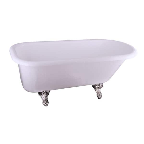 Barclay Products 5.6 ft. Acrylic Ball and Claw Feet Roll Top Tub in White