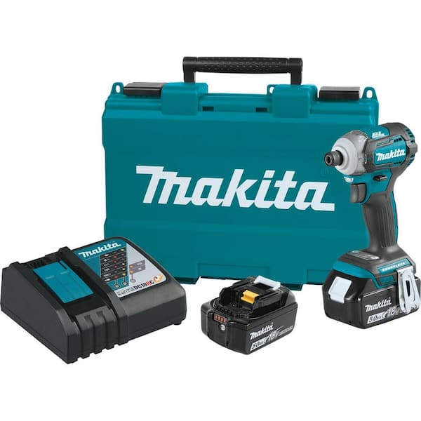 Makita 18-Volt LXT Lithium-Ion Brushless Cordless Quick-Shift Mode 4-Speed Impact Driver with (2) Batteries 5.0Ah, Hard Case