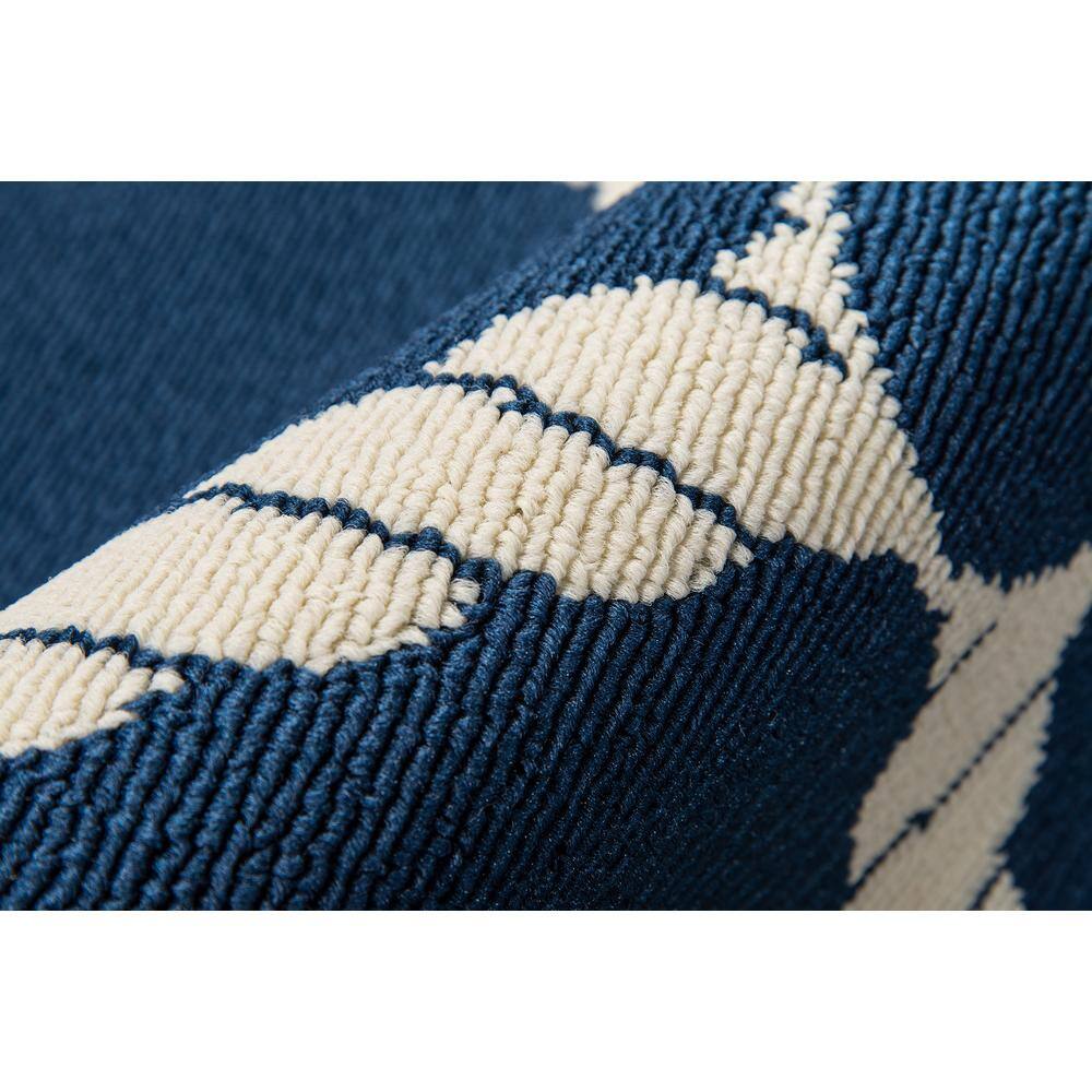 Navy Blue Rectangular Synthetic Indoor Outdoor Rug 6'7" x 9'6"