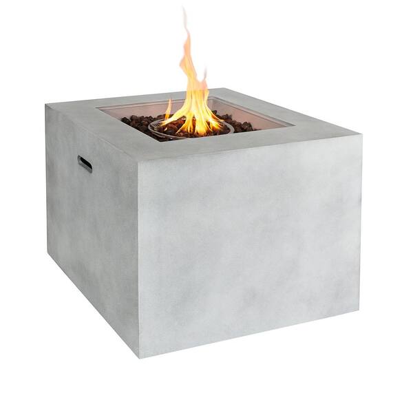 grey concrete fire pit