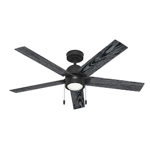 Erling 52 in. Integrated LED Indoor Matte Black Ceiling Fan with Light Kit Included