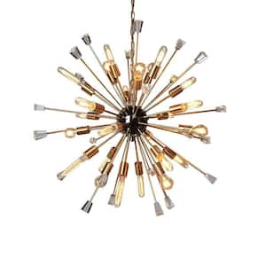 24-Light Gold Sputnik Chandelier