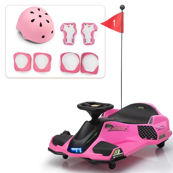TOBBI 12-Volt Kids Ride on Drift Car Electric Drifting Go Kart for Kids Ages 8-12 with MP3 and USB, Pink