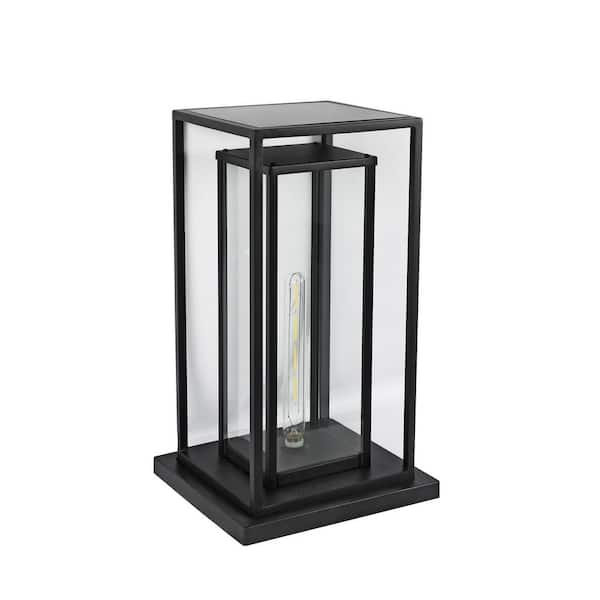 GAMA SONIC Novaedge 17 in. 1-Light Black Solar Post Light, Outdoor