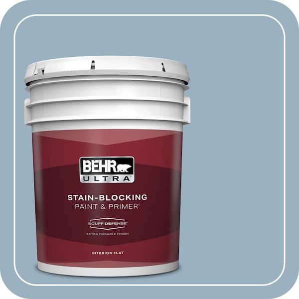 BEHR ULTRA 5 gal. #ECC-32-1 Cloudless Day Extra Durable Flat Interior Paint & Primer