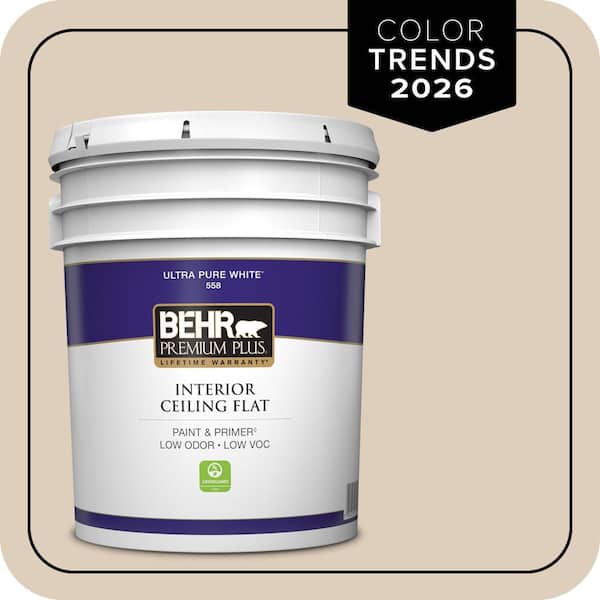 BEHR PREMIUM PLUS 5 gal. #MQ3-11 Dainty Lace Ceiling Flat Interior Paint