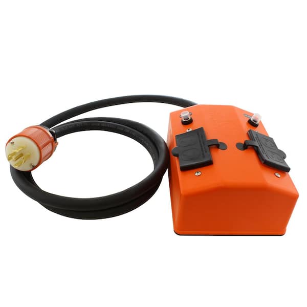 50 ft. NEMA L21-20 5-Prong Locking Plug to PDU Outlet Box (GFCI and Breakers)