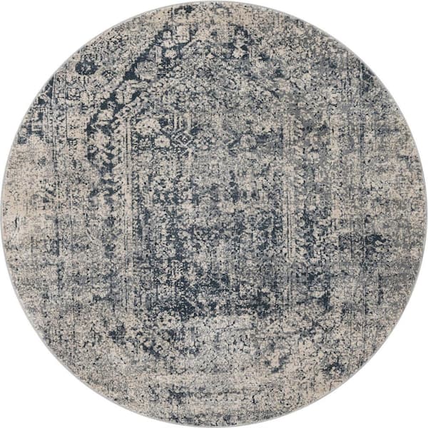 Chateau Quincy Gray 4' 0 x 4' 0 Round Rug