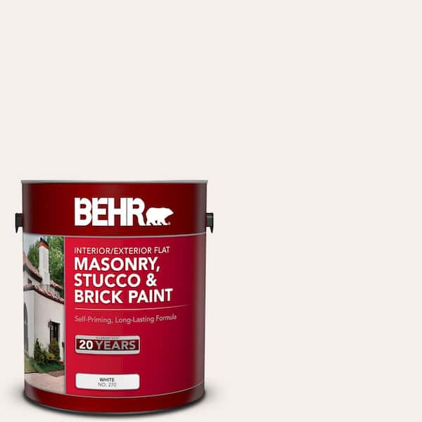 BEHR 1 gal. #GR-W15 Palais White Flat Interior/Exterior Masonry, Stucco and Brick Paint