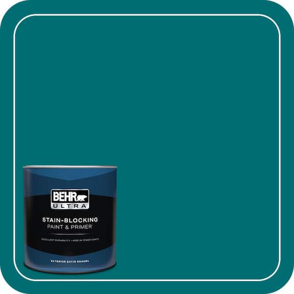 BEHR ULTRA 1 qt. #MQ6-35 Teal Motif Satin Enamel Exterior Paint & Primer