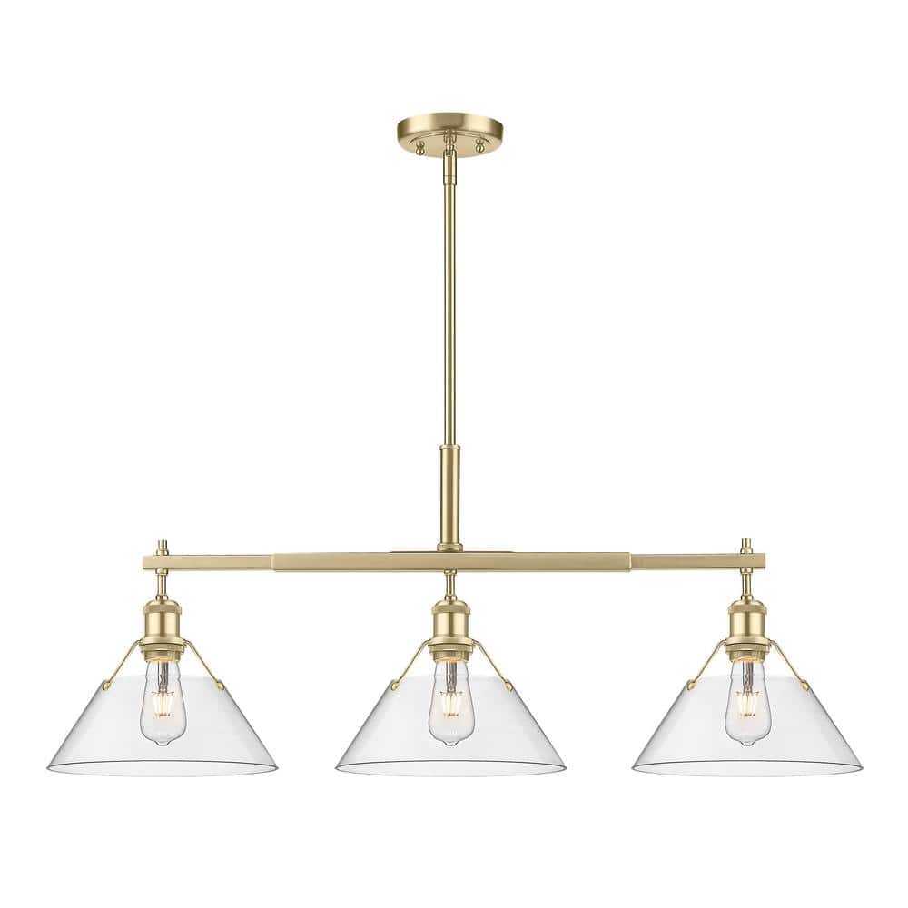 Orwell 100-Watt 3-Light Brushed Champagne Bronze and Clear Glass Linear Pendant Light price history on PriceWatchPro