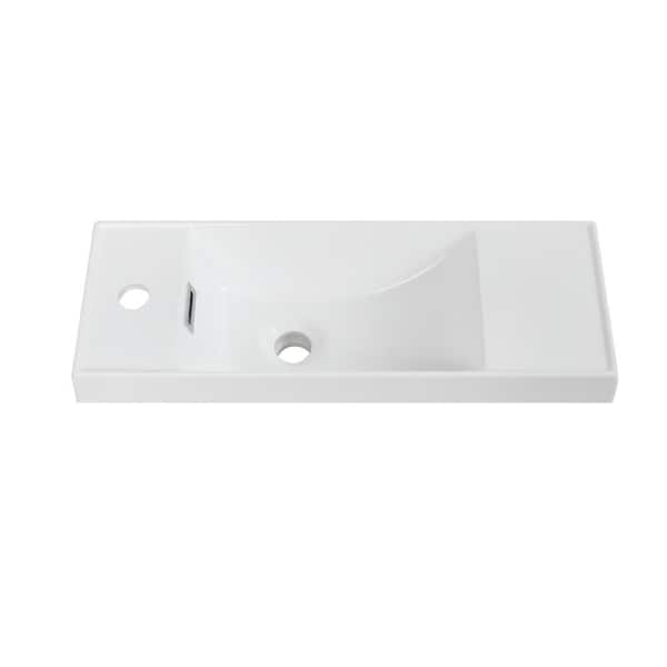 Streamline 23.6 in. W x 8.7 in. D Solid Surface Resin Vanity Top in White