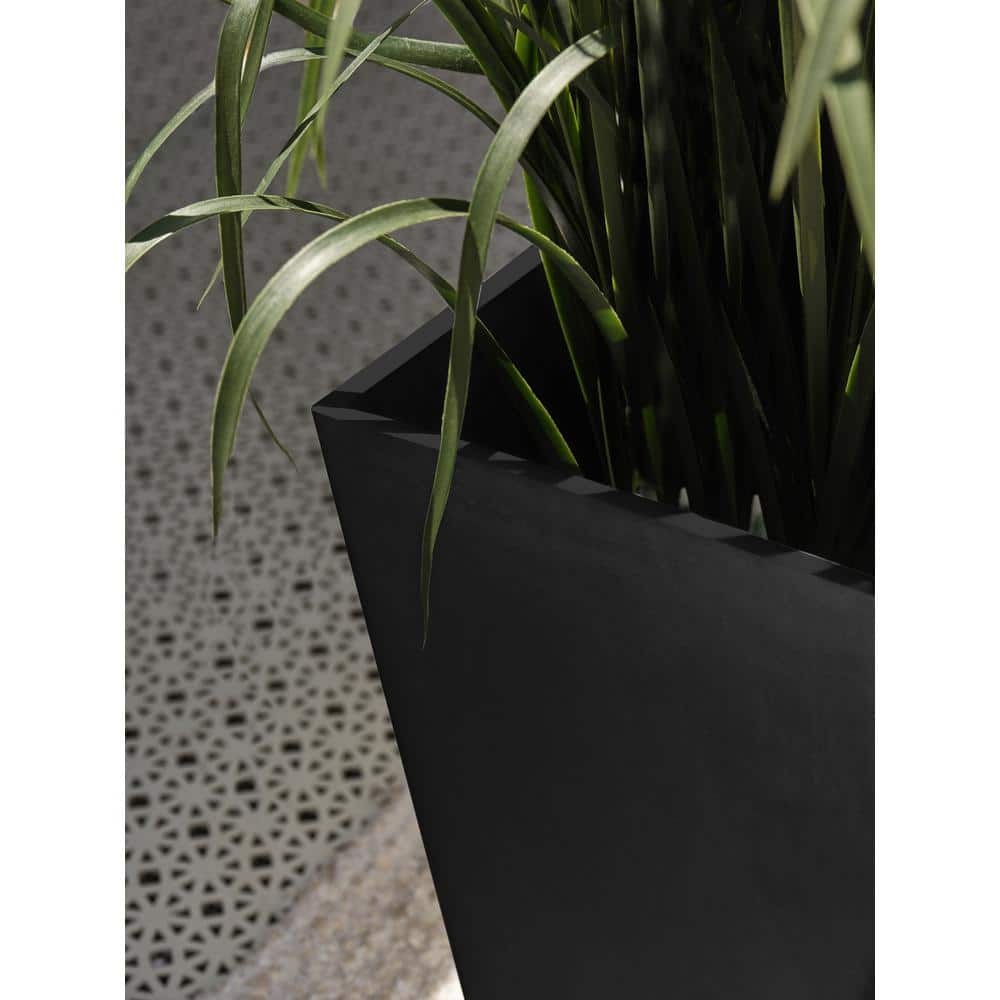 Midland 26" Black Recycled Plastic Tall Square Planter
