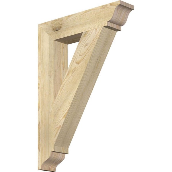 Ekena Millwork 4 in. x 28 in. x 20 in. Douglas Fir Traditional Rough Sawn Bracket
