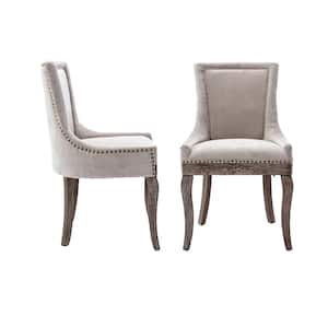 Fabric Beige Side Chairs Per Sets (Set of 2)