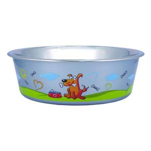Pets 0.42 Gal. Multi-Print Stainless Steel Dog Bowl (Set of 4)