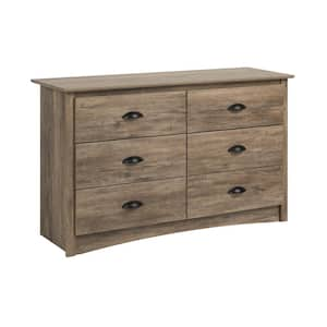 29 in. H x 48 in. W x 16 in. D Salt Spring 6-Drawer Drifted Gray Condo Dresser