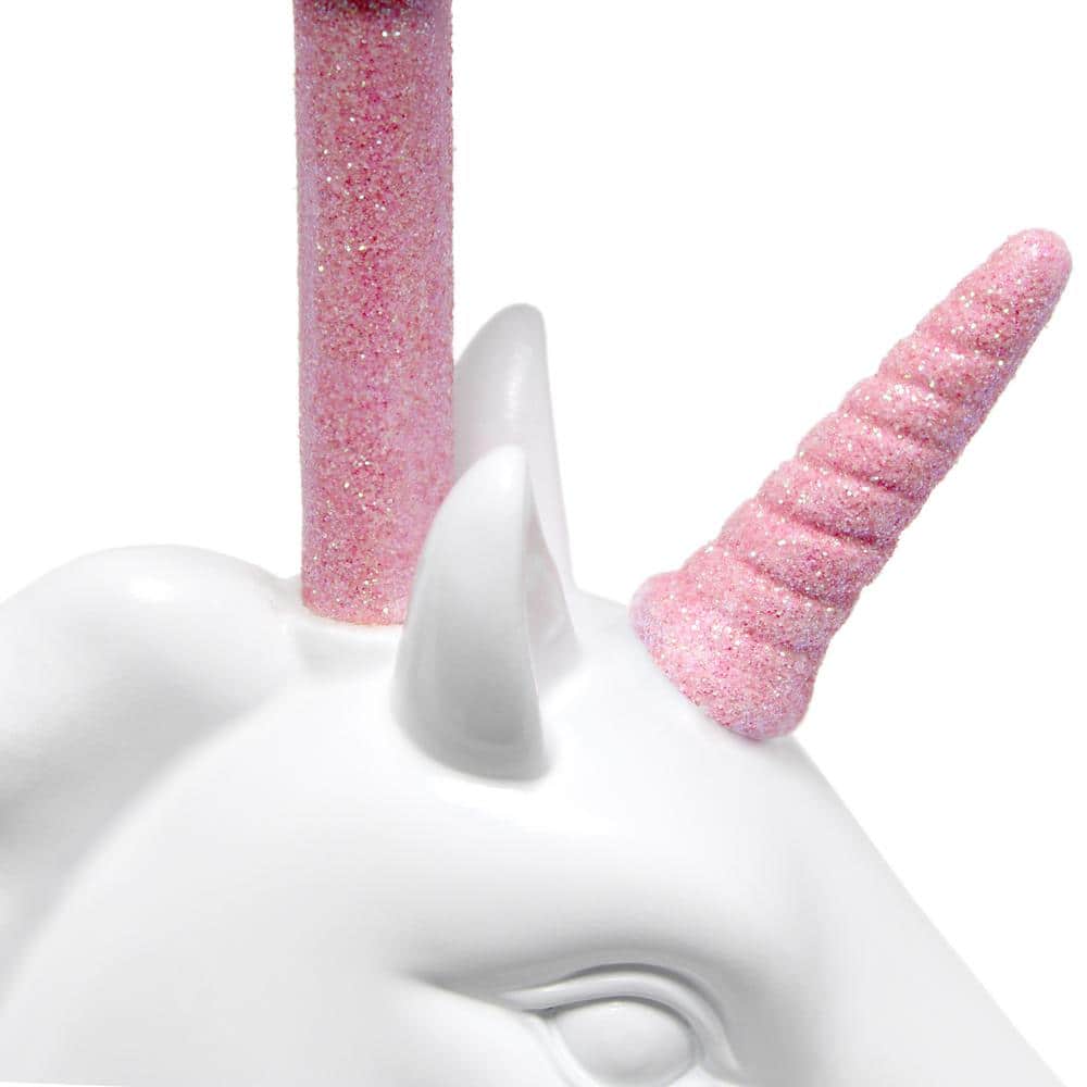 Sparkling Pink and White Unicorn Table Lamp for Kids
