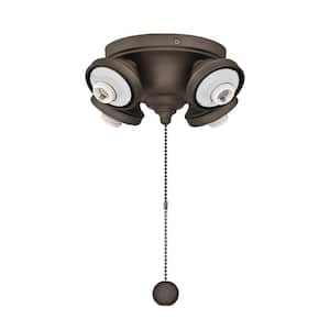 4-Light Matte Greige Ceiling Fan Fitter LED Light Kit