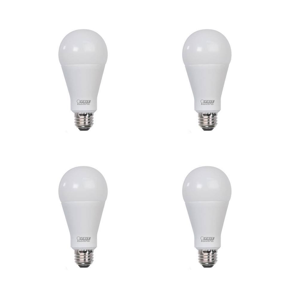 200-Watt Equivalent A21 Non-Dimmable High Brightness Frosted E26 Medium Base LED Light Bulb, Bright White 3000K (4-Pack) price history on PriceWatchPro