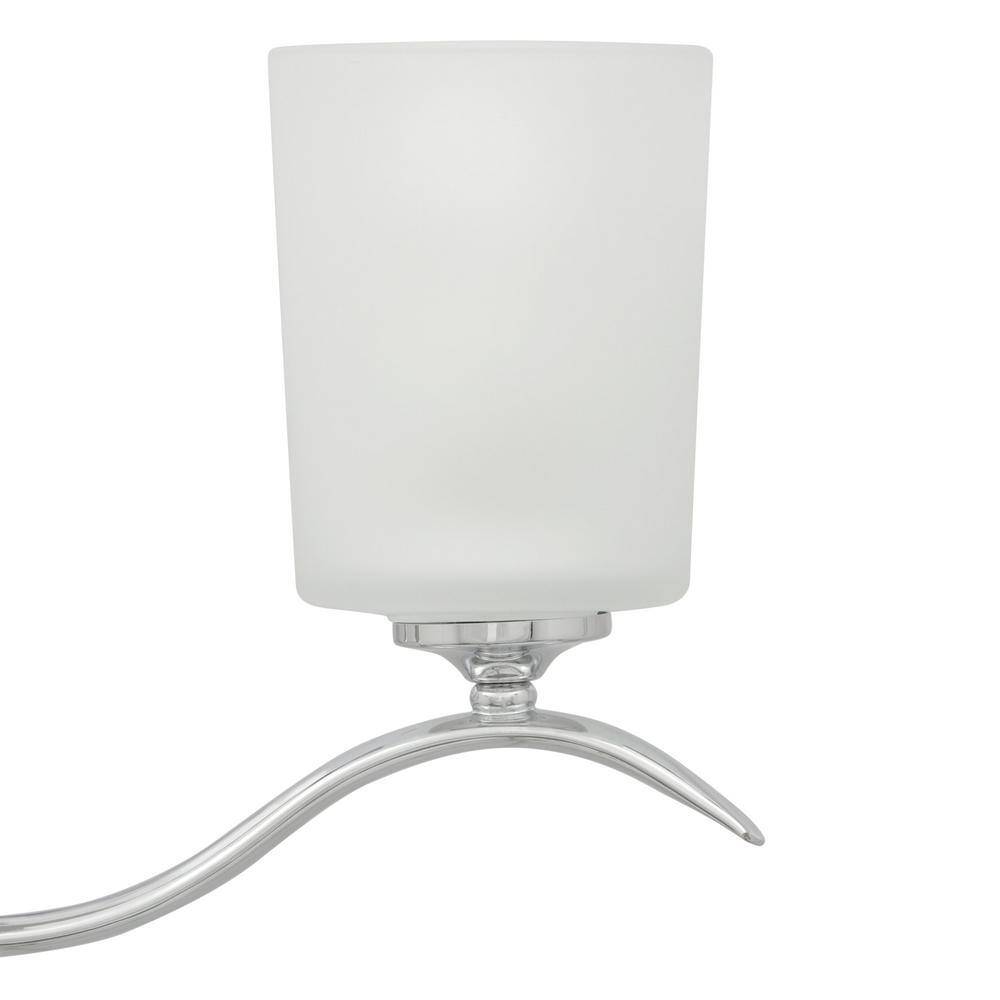 Polished Chrome 3-Light Wall Sconce with Etched Glass Shades