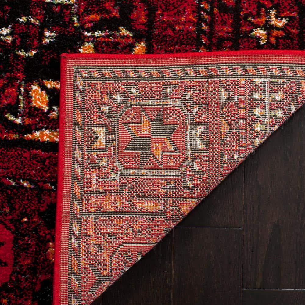 Antique Patina Red Multi Hand-Knotted Round Area Rug
