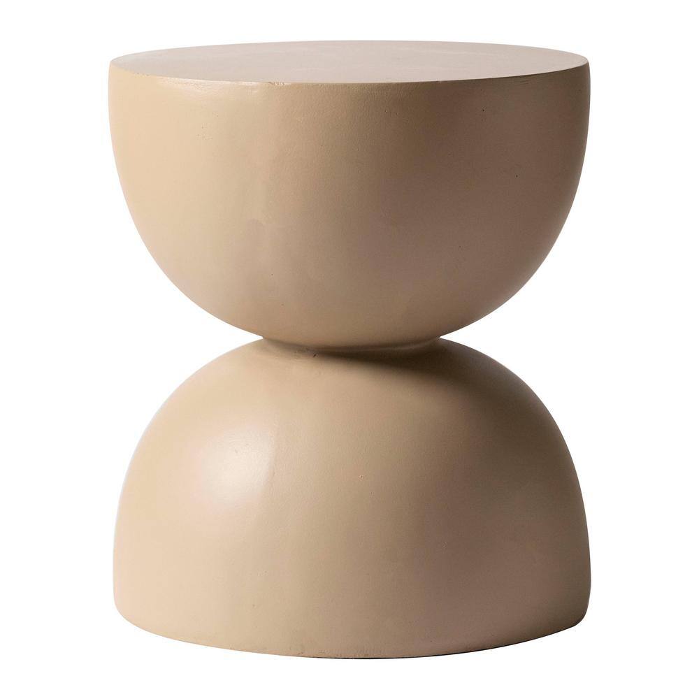 Minimalist Side Table in Fiber stone Hourglass Accent Table Patio End Table Stool Sage Series in Beige price history on PriceWatchPro