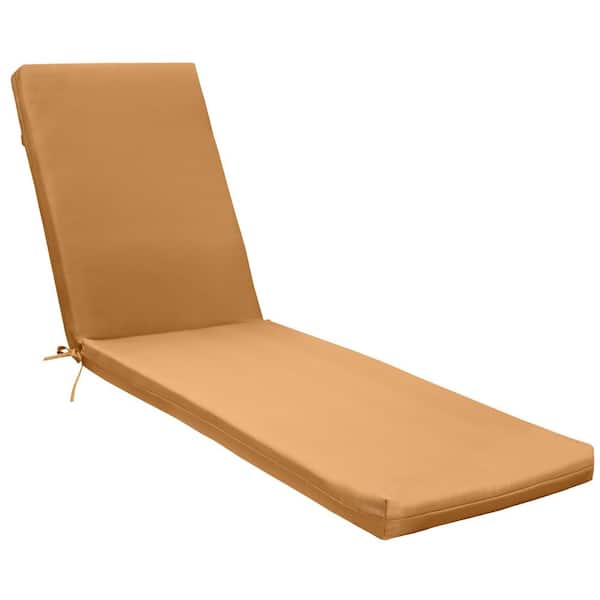 Outdoor Solid Mustard Olefin Textured Lounger Cushion 22 x 73 - Includes 1-Lounger Cushion