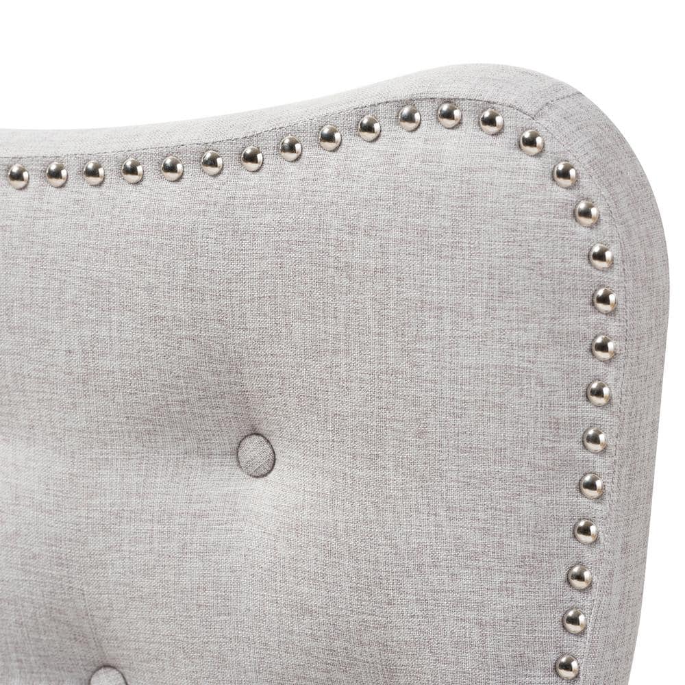 Beige Tufted Upholstered Queen Headboard with Wood Frame